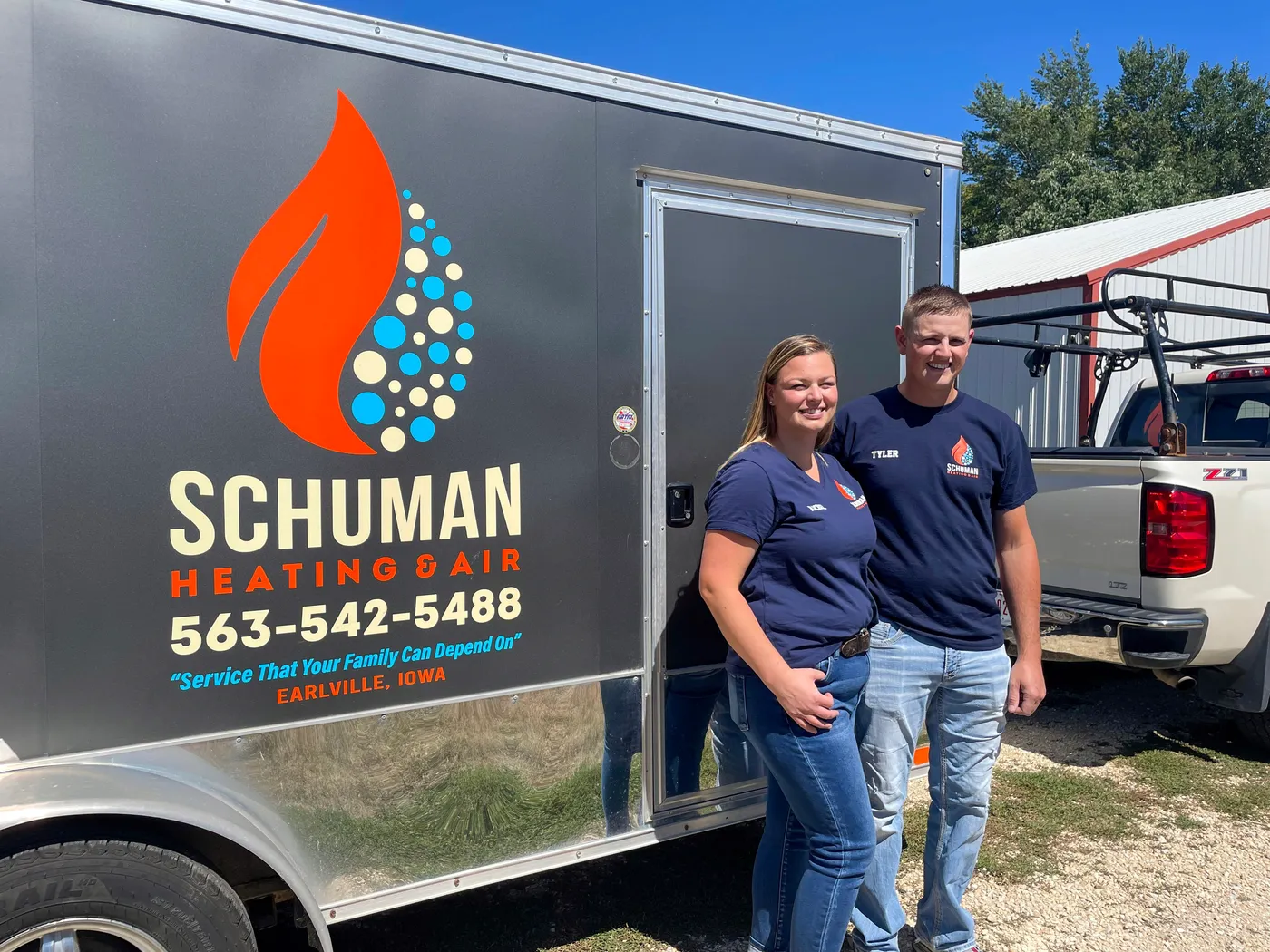 Tyler Schuman with service van